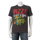 Men's Teenage Mutant Ninja Turtles Pizza Is Not A Crime Tee, Size: Large, Grey (charcoal)