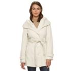 Women's Gallery Hooded Textured Fleece Jacket, Size: Large, Beig/green (beig/khaki)