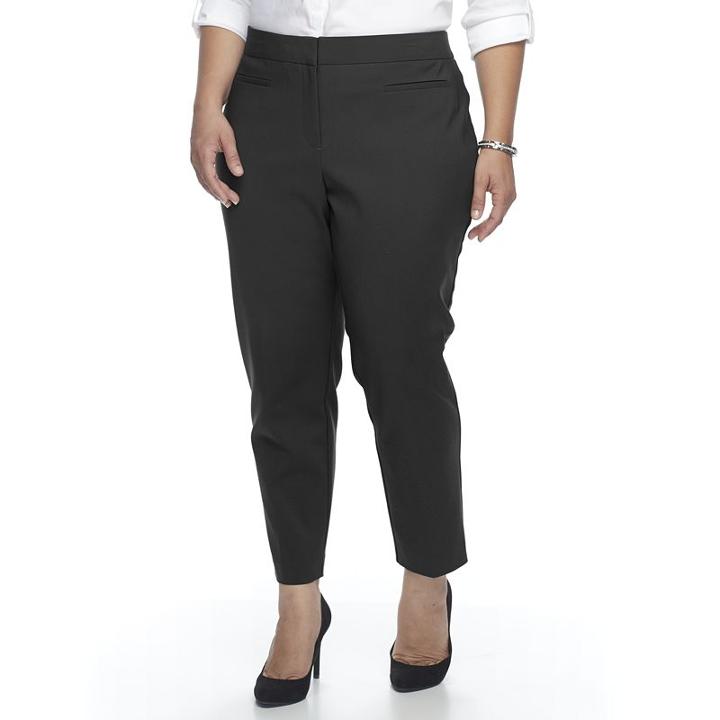 Plus Size Apt. 9&reg; Slim Ankle Pants, Women's, Size: 16 W, Black