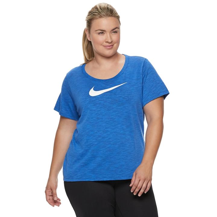 Plus Size Nike Swoosh Short Sleeve Graphic Tee, Women's, Size: 3xl, Dark Blue