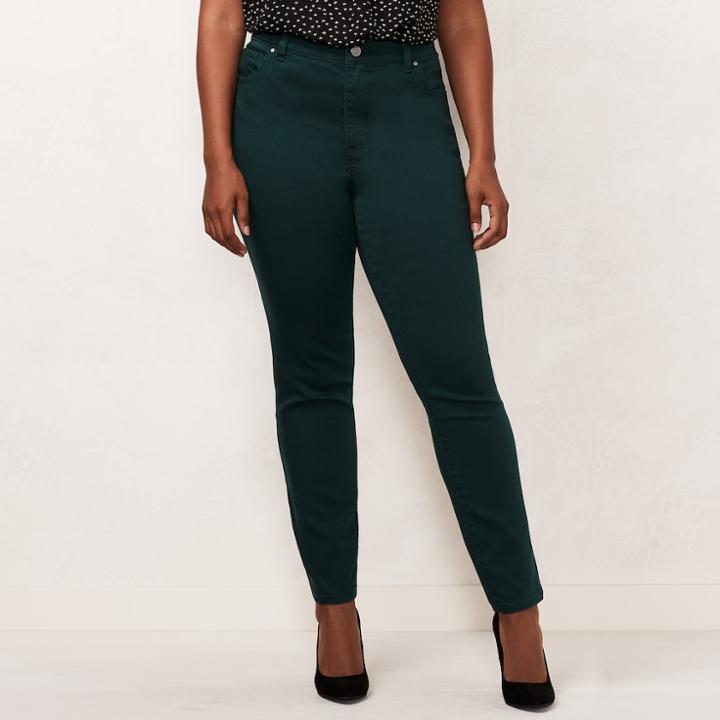 Plus Size Lc Lauren Conrad Color Skinny Jeans, Women's, Size: 16 W, Green