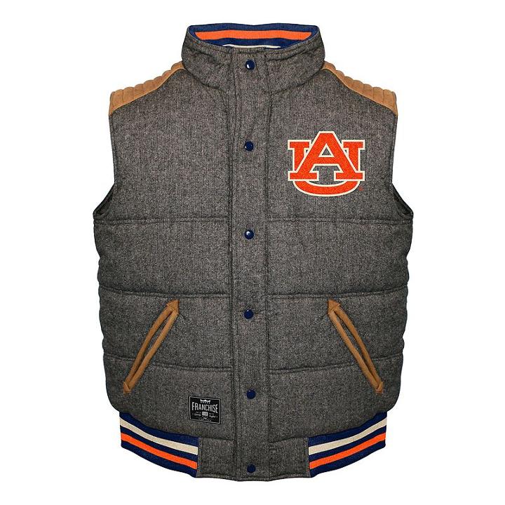 Men's Franchise Club Auburn Tigers Legacy Reversible Vest, Size: Large, Grey