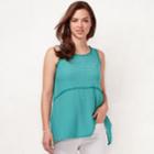Women's Lc Lauren Conrad Print Tunic Tank, Size: Small, Turquoise/blue (turq/aqua)
