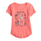 Girls 7-16 & Plus Size So&reg; Curve Hem Shiny Graphic Tee, Size: 16, Med Pink