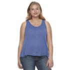 Juniors' Plus Size So&reg; Swing Tank, Girl's, Size: 1xl, Blue (navy)