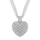 Stella Grace Sterling Silver 1 Carat T.w. Diamond Heart Pendant Necklace, Women's, Size: 17, White