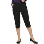 Petite Croft & Barrow&reg; Classic Pull-on Capris, Women's, Size: 8 Petite, Black