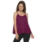 Women's Apt. 9&reg; Keyhole Georgette Cami, Size: Large, Dark Red