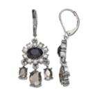 Simply Vera Vera Wang Oval Stone Nickel Free Chandelier Earrings, Women's, Black