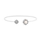 Simply Vera Vera Wang 1/10 Carat T.w. Diamond & Freshwater Cultured Pearl Sterling Silver Rhombus Cuff Bracelet, Women's, White