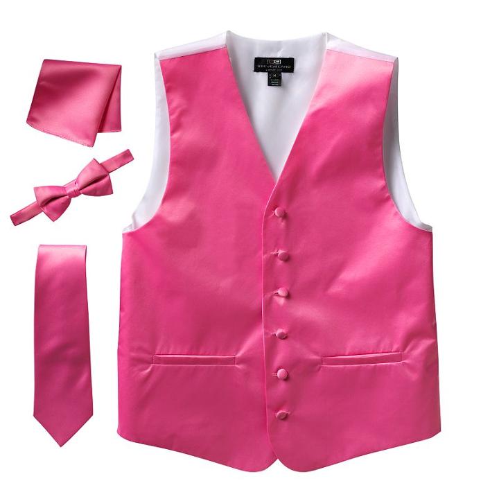 Men's Steven Land Solid 4-pc. Vest Set, Size: Large, Pink Other