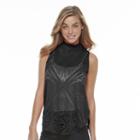 Women's Apt. 9&reg; Burnout Mockneck Tank, Size: Small, Black