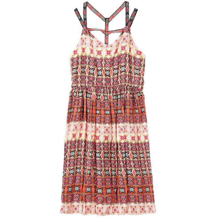 Girls 7-16 Speechless Geometric Gauze Dress, Girl's, Size: 12, Brt Orange