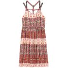 Girls 7-16 Speechless Geometric Gauze Dress, Girl's, Size: 12, Brt Orange
