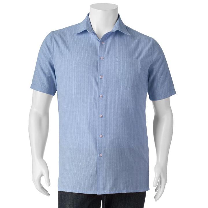 Big & Tall Croft & Barrow&reg; Classic-fit Easy-care Microfiber Button-down Shirt, Men's, Size: L Tall, Blue (navy)
