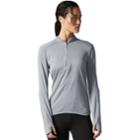 Women's Adidas Response 1/2-zip Long Sleeve Tee, Size: Small, Grey
