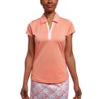 Women's Pebble Beach Embossed Short Sleeve Golf Polo, Size: Small, Orange