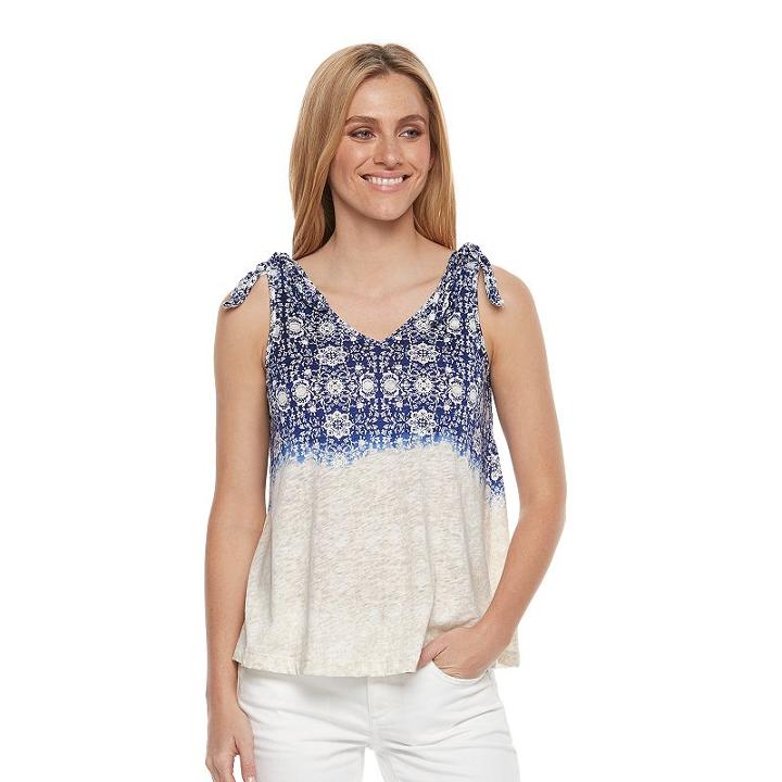 Women's Sonoma Goods For Life&trade; Bow Tank, Size: Large, Dark Blue