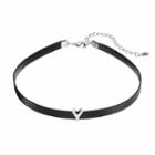 Monogram Faux Leather Choker Necklace, Women's, Black