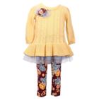 Girls 4-6x Bonnie Jean Cable-knit Sweater Dress & Leggings Set, Size: 5, Yellow