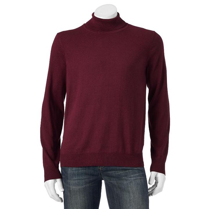 Croft & Barrow, Big & Tall &reg; Classic-fit Turtleneck Sweater, Men's, Size: 3xb, Dark Red