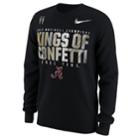 Men's Nike Alabama Crimson Tide 2017 National Champions Confetti Long-sleeve Tee, Size: Medium, Black