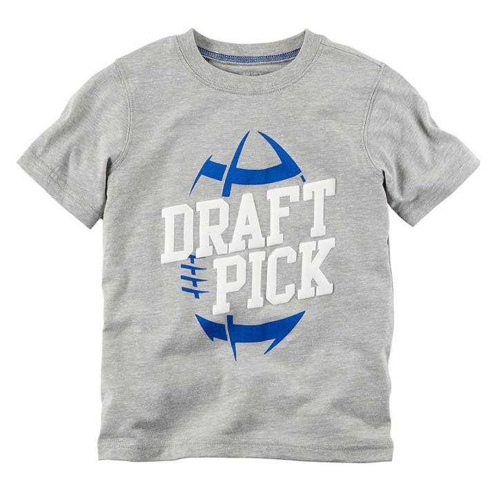 Boys 4-8 Carter's Draft Pick Football Graphic Tee, Boy's, Size: 8, Light Grey