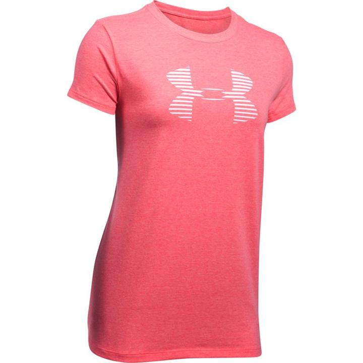Women's Under Armour Stripe Big Logo Graphic Tee, Size: Medium, Orange Oth