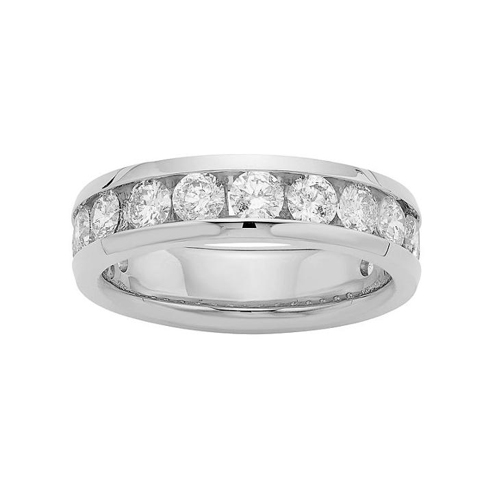 14k Gold 2 Carat T.w. Diamond Anniversary Ring, Women's, Size: 8, White