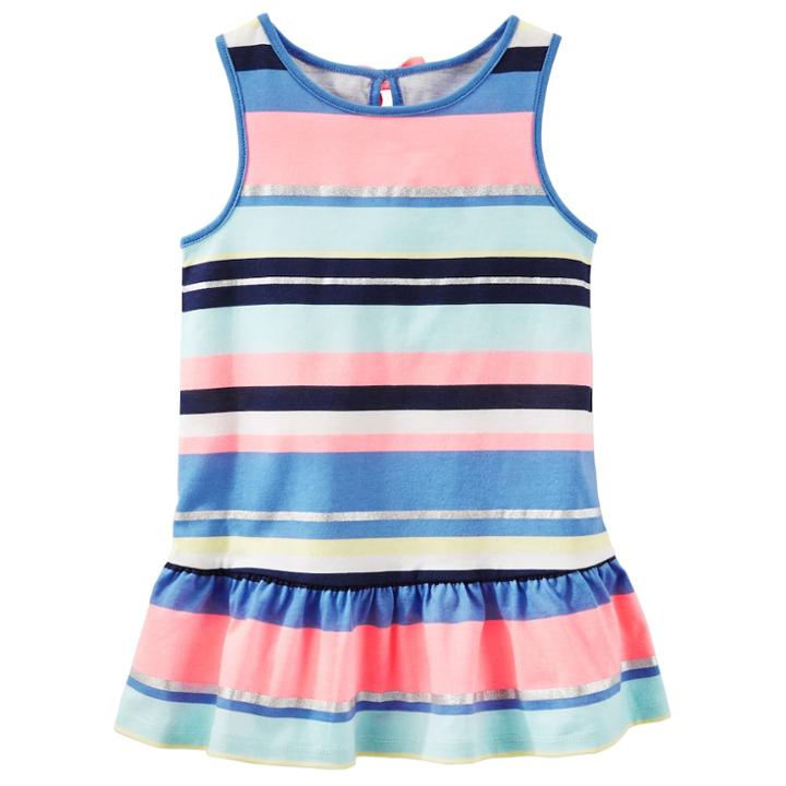 Girls 4-8 Oshkosh B'gosh&reg; Striped Drop-waist Tunic, Size: 8, Blue