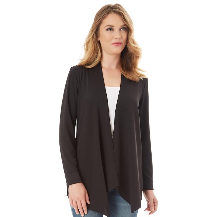 Women's Apt. 9&reg; French Terry Flyaway Cardigan, Size: Xs, Black