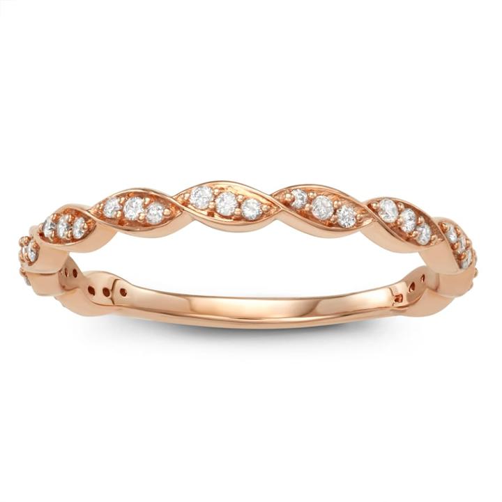 10k Gold 1/6 Carat T.w. Diamond Marquise Ring, Women's, Size: 8, White