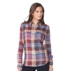 Women's Chaps Plaid Twill Button-down Shirt, Size: Xl, Red
