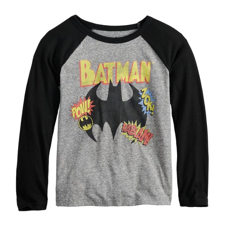 Boys 4-12 Jumping Beans&reg; Dc Comics Batman Raglan Graphic Tee, Size: 4, Dark Grey