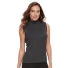 Petite Dana Buchman Sleeveless Turtleneck Top, Women's, Size: L Petite, Dark Grey