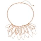 Oval Link Nickel Free Cluster Statement Necklace, Women's, Light Pink