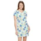 Women's Caribbean Joe Sea Shell T-shirt Dress, Size: Medium, Yellow Oth