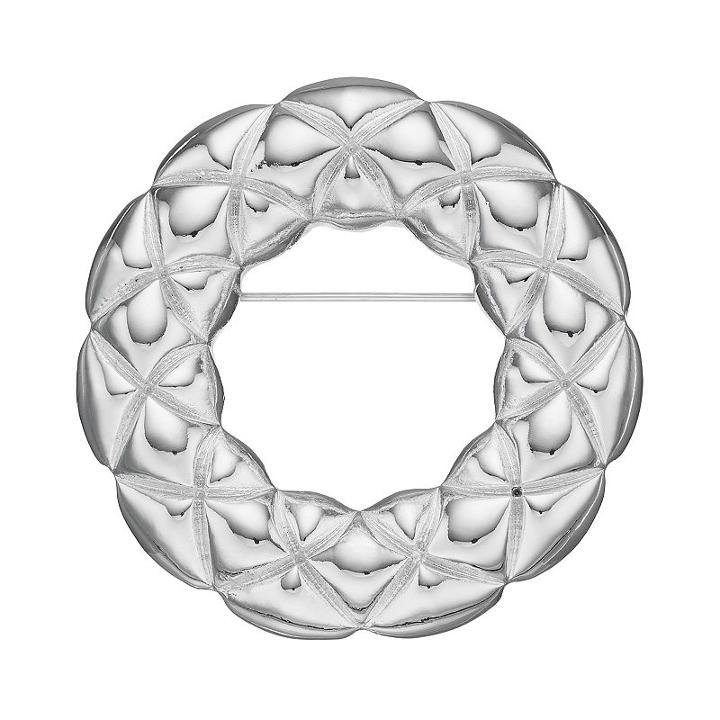Dana Buchman Quilted Round Pin, Women's, Silver