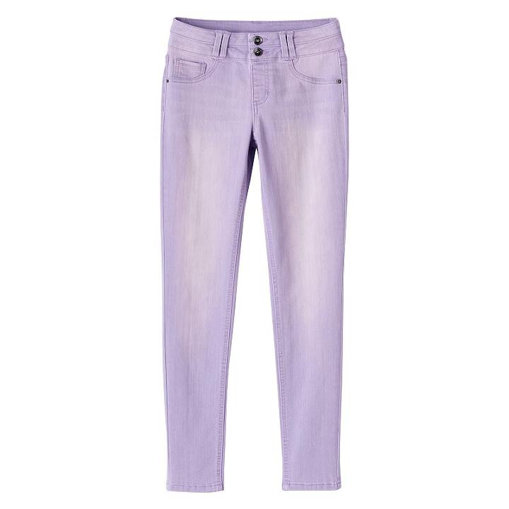 Girls 7-16 & Plus Size So&reg; Double Button Jegging Skinny Jeans, Girl's, Size: 16, Brt Purple