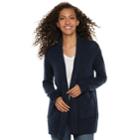 Women's Sonoma Goods For Life&trade; Supersoft Airy Shawl Collar Cardigan, Size: Xl, Blue (navy)