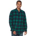 Big & Tall Sonoma Goods For Life&trade; Supersoft Stretch Flannel Shirt, Men's, Size: M Tall, Med Green