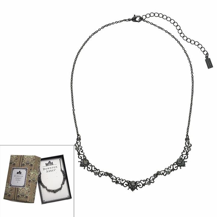 Downton Abbey Jet Simulated Crystal Necklace, Women's, Size: 16, Black