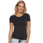 Juniors' Love, Fire Tie Front Short Sleeve Top, Teens, Size: Xs, Black