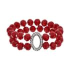 Napier Beaded Double Strand Stretch Bracelet, Women's, Red