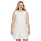 Juniors' Plus Size Speechless Eyelash Lace Shift Dress, Girl's, Size: 1xl, White Oth