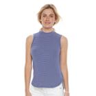 Women's Sonoma Goods For Life&trade; Ribbed Mockneck Tank, Size: Large, Dark Blue