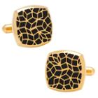 Stainless Steel Geometric Cell Cuff Links, Men's, Gold