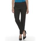 Petite Dana Buchman Slimming Solution Classic Fit Dress Pants, Women's, Size: L Petite, Black