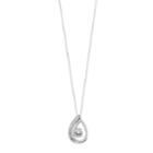 10k White Gold 1/4 Carat T.w. Diamond Teardrop Pendant Necklace, Women's, Size: 18
