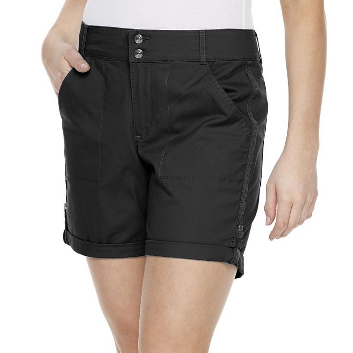 Women's Gloria Vanderbilt Maren Twill Shorts, Size: 14, Black